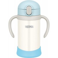 Thermos Vacuum Insulated Baby Straw Bottle 350ml-Blue